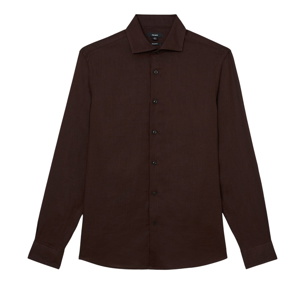 REISS Ruban Linen Cutaway-Collar Regular-Fit Shirt